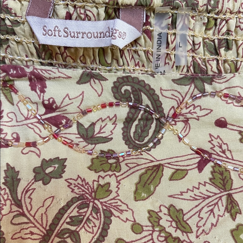 Soft Surroundings Gold Patterned Full A-Line Maxi… - image 6